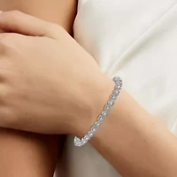 Womens 1/10 CT. T.W. Lab Grown White Diamond Sterling Silver Heart 7.25 Inch Tennis Bracelet