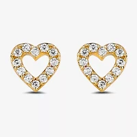 1/6 CT. T.W. Lab Grown White Diamond 14K Gold Over Silver 7mm Heart Stud Earrings