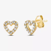 1/6 CT. T.W. Lab Grown White Diamond 14K Gold Over Silver 7mm Heart Stud Earrings