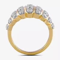Womens 1 CT. T.W. Lab Grown White Diamond 14K Gold Over Silver Cocktail Ring