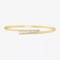 (F-Si1) Womens 1/2 CT. T.W. Lab Grown White Diamond 14K Gold Over Silver Bangle Bracelet