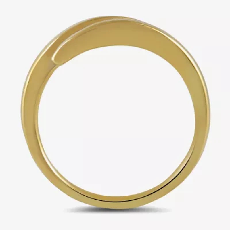 (F / Si1) Womens 1/4 CT. T.W. Lab Grown White Diamond Sterling Silver Crossover Cocktail Ring