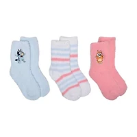 Cozy Little & Big Kid Girls 3 Pair Bluey Crew Socks