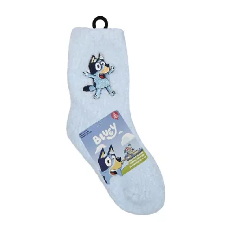Cozy Little & Big Kid Girls 3 Pair Bluey Crew Socks