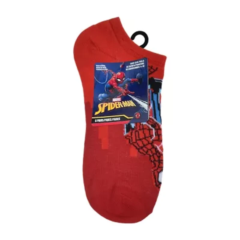 Little & Big Kid Boys 6 Pair Spiderman No Show Socks