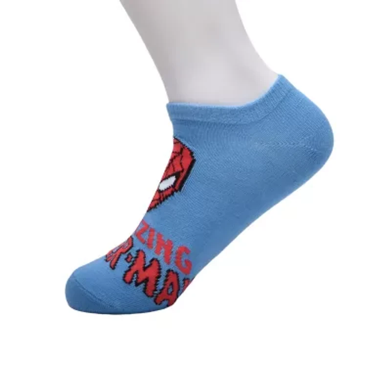 Little & Big Kid Boys 6 Pair Spiderman No Show Socks