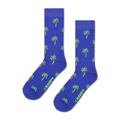 Happy Socks LITE Palm Trees Mens 1 Pair Crew Socks