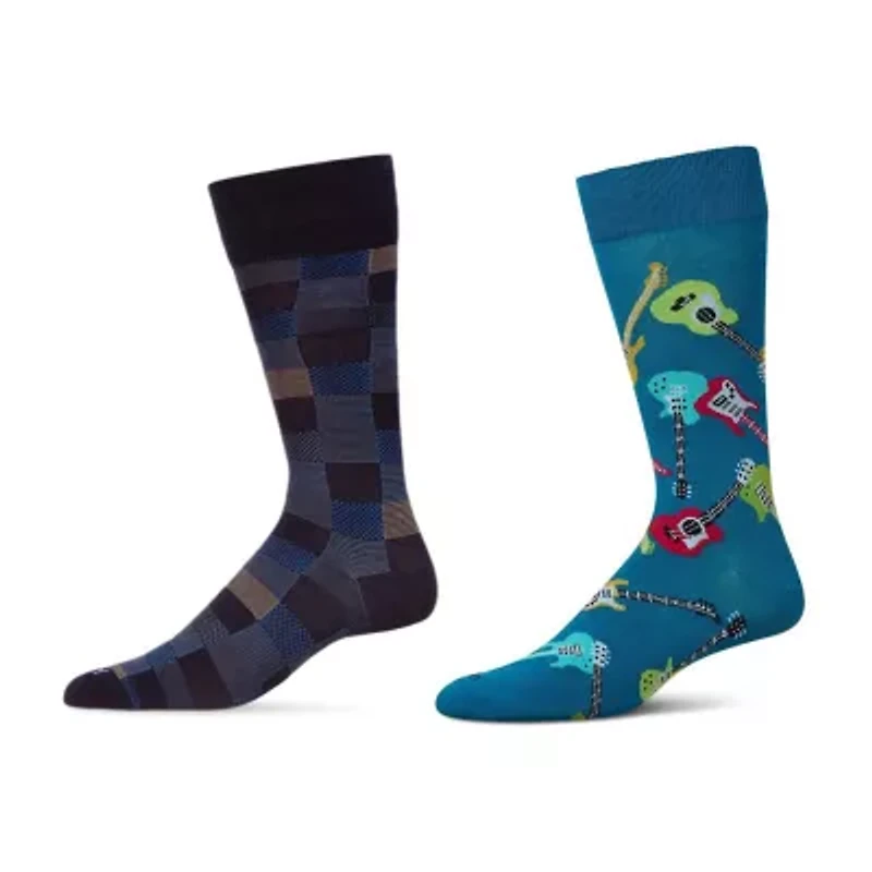 MeMoi Mens 2 Pair Crew Socks