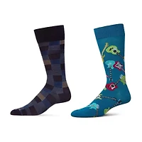 MeMoi Mens 2 Pair Crew Socks