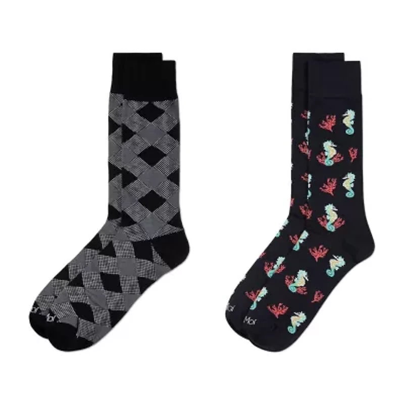 MeMoi Mens 2 Pair Crew Socks