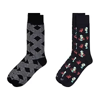 MeMoi Mens 2 Pair Crew Socks