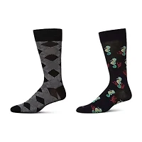 MeMoi Mens 2 Pair Crew Socks