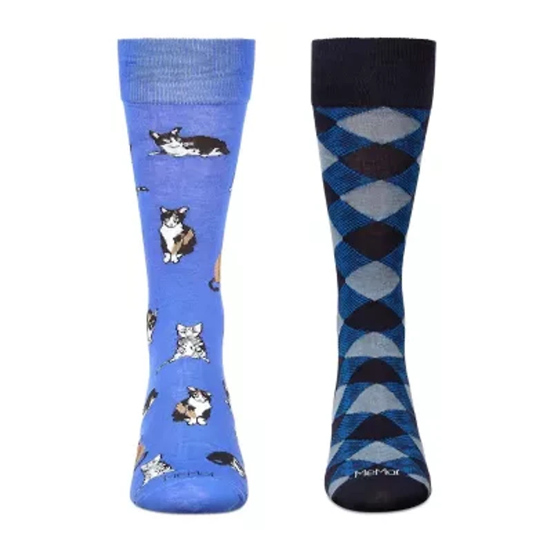 MeMoi Mens 2 Pair Crew Socks