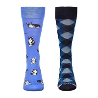 MeMoi Mens 2 Pair Crew Socks