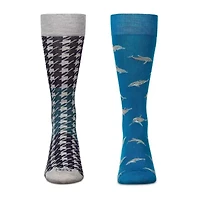 MeMoi Mens 2 Pair Crew Socks