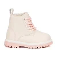 Olivia Miller Toddler Girls Petal Flat Heel Lace Up Boots
