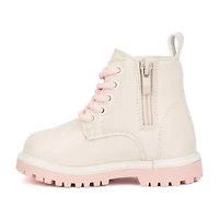 Olivia Miller Toddler Girls Petal Flat Heel Lace Up Boots