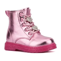 Olivia Miller Toddler Girls Space Case Flat Heel Lace Up Boots