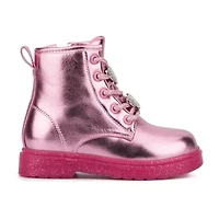 Olivia Miller Toddler Girls Space Case Flat Heel Lace Up Boots