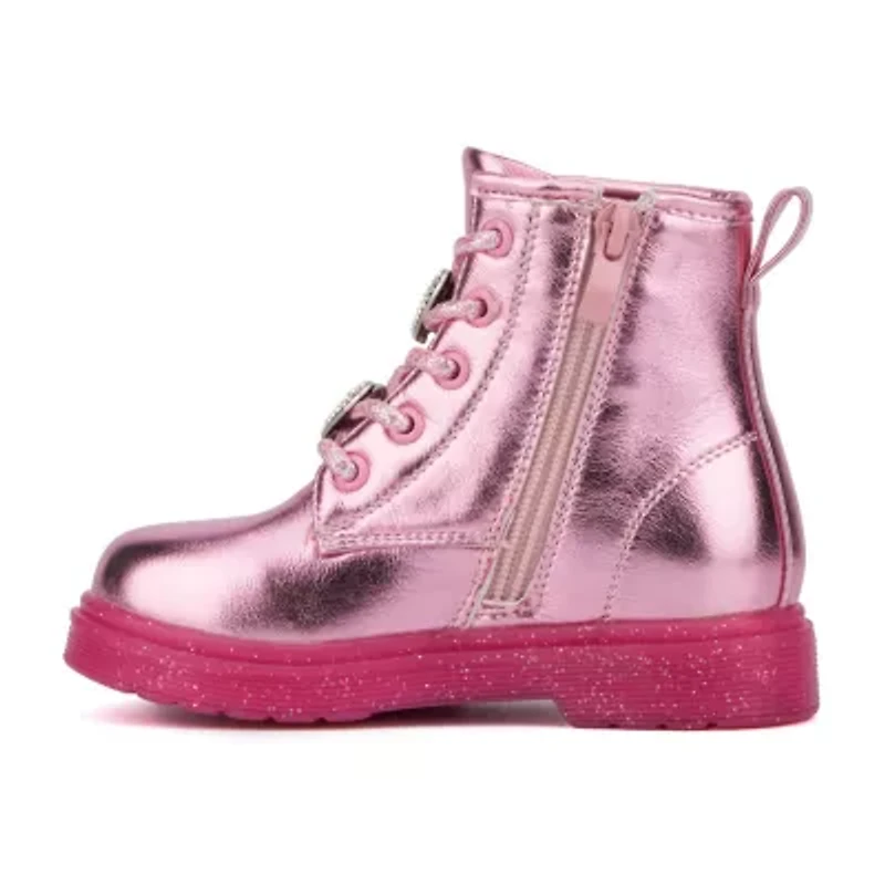 Olivia Miller Toddler Girls Space Case Flat Heel Lace Up Boots