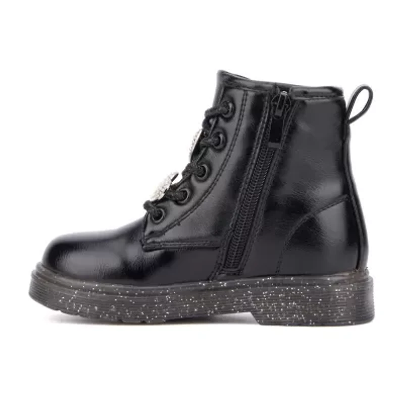 Olivia Miller Toddler Girls Space Case Flat Heel Lace Up Boots