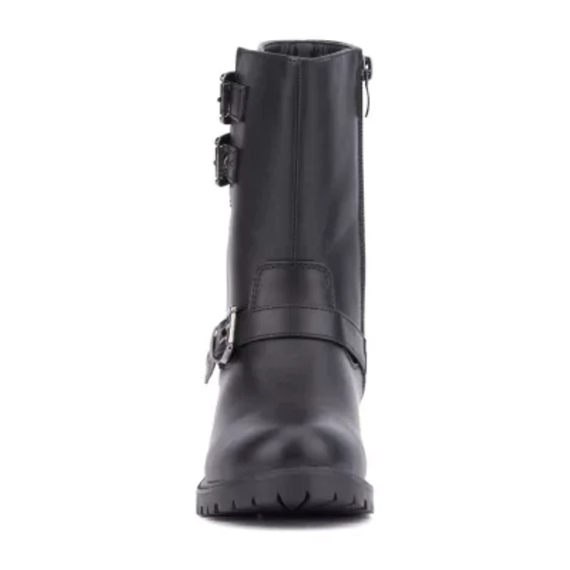 Olivia Miller Little & Big Kid Girls Moto Lug Sole Flat Heel Motorcycle Boots