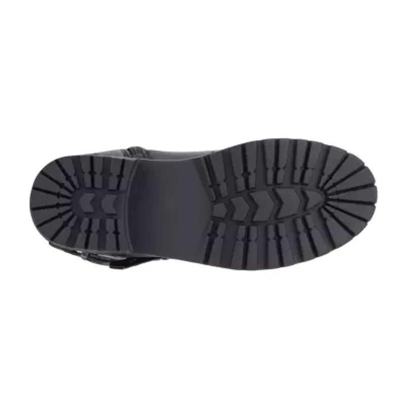 Olivia Miller Little & Big Kid Girls Moto Lug Sole Flat Heel Motorcycle Boots