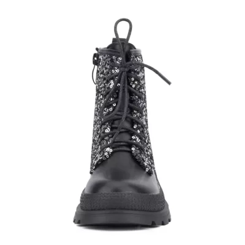 Olivia Miller Little & Big Kid Girls Galaxy Gal Block Heel Lace Up Boots