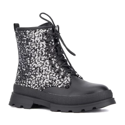 Olivia Miller Little & Big Kid Girls Galaxy Gal Block Heel Lace Up Boots