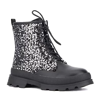 Olivia Miller Little & Big Kid Girls Galaxy Gal Block Heel Lace Up Boots