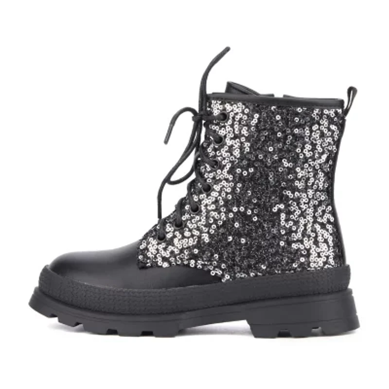 Olivia Miller Little & Big Kid Girls Galaxy Gal Block Heel Lace Up Boots