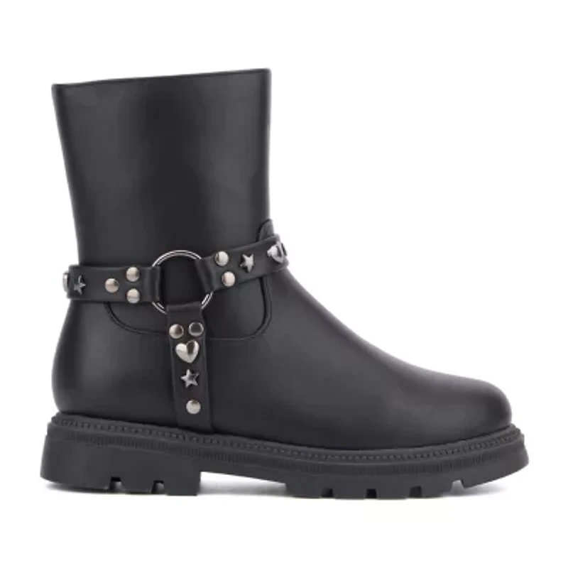Olivia Miller Little & Big Kid Girls Harness Lug Flat Heel Chelsea Boots
