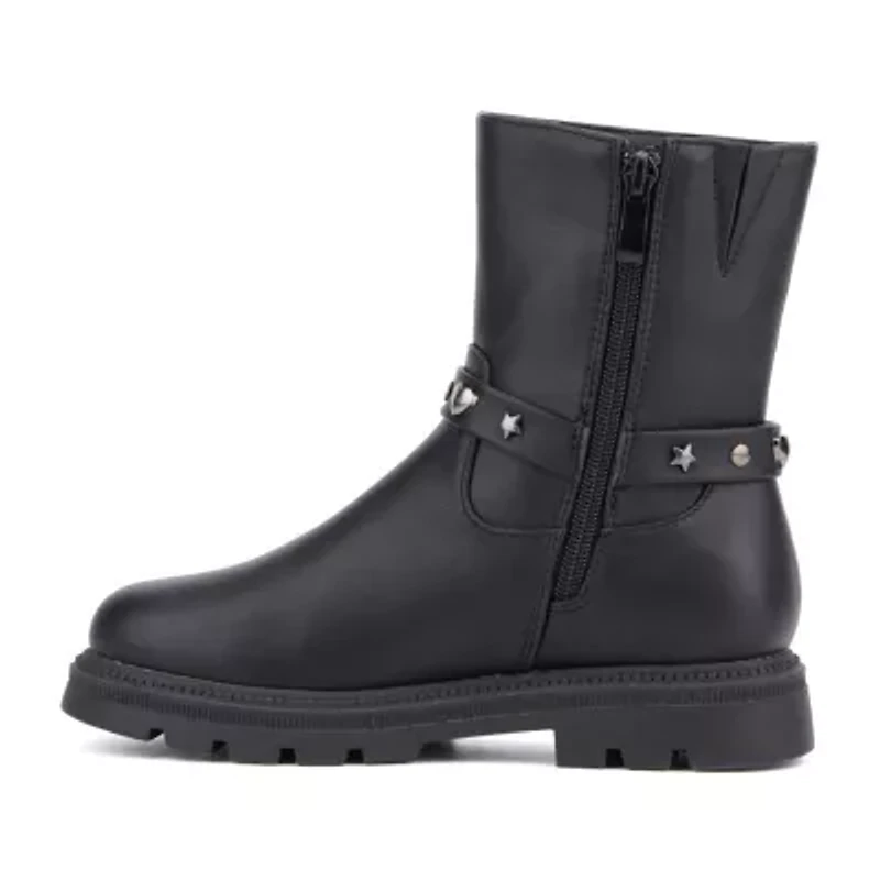 Olivia Miller Little & Big Kid Girls Harness Lug Flat Heel Chelsea Boots