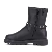 Olivia Miller Little & Big Kid Girls Harness Lug Flat Heel Chelsea Boots