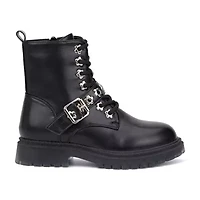 Olivia Miller Little & Big Kid Girls Star Bright Flat Heel Motorcycle Boots
