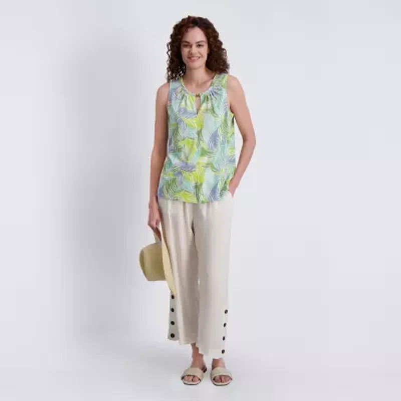 Stella Parker Womens Short Sleeve Regular Fit Henley Shirt