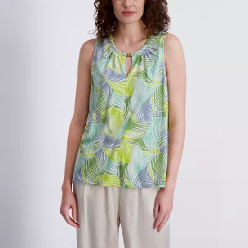 Stella Parker Womens Short Sleeve Regular Fit Henley Shirt