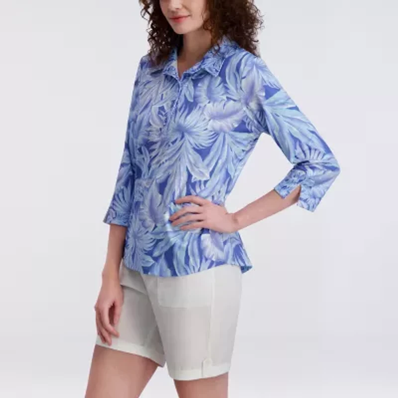 Stella Parker Womens Elbow Sleeve Tunic Top