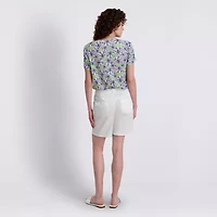 Stella Parker Womens Elbow Sleeve Regular Fit Button-Down Shirt