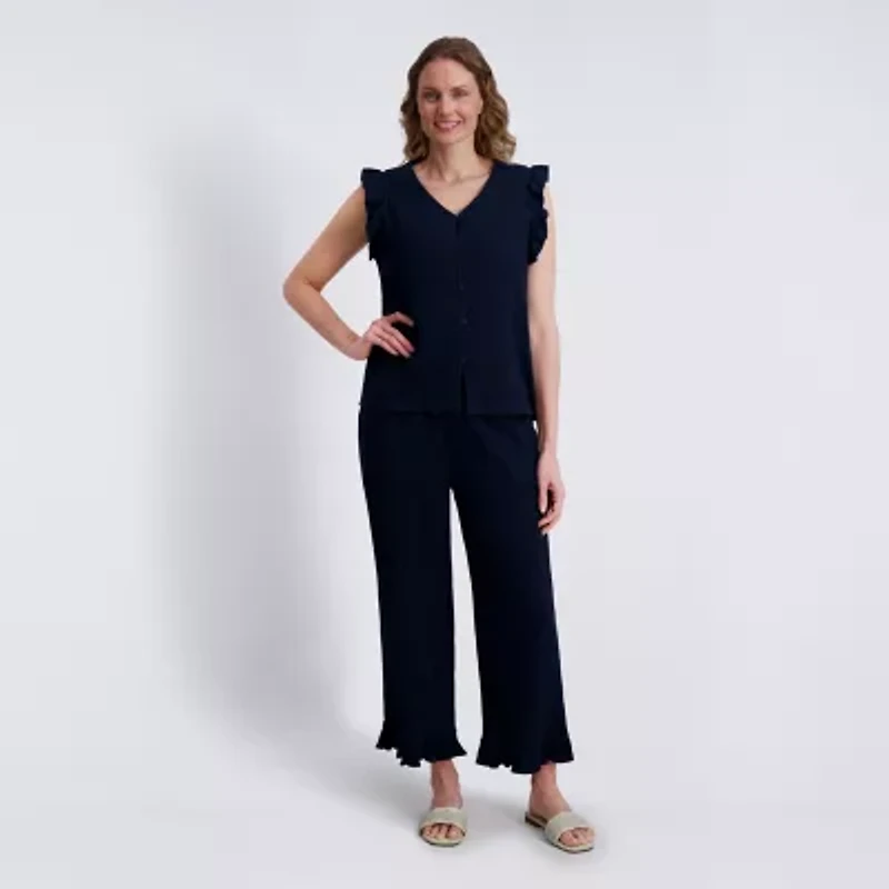 Stella Parker Womens V Neck Short Sleeve Tunic Top