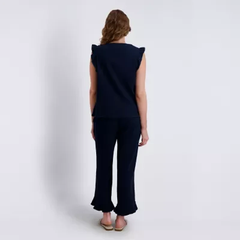 Stella Parker Womens V Neck Short Sleeve Tunic Top