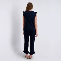 Stella Parker Womens V Neck Short Sleeve Tunic Top