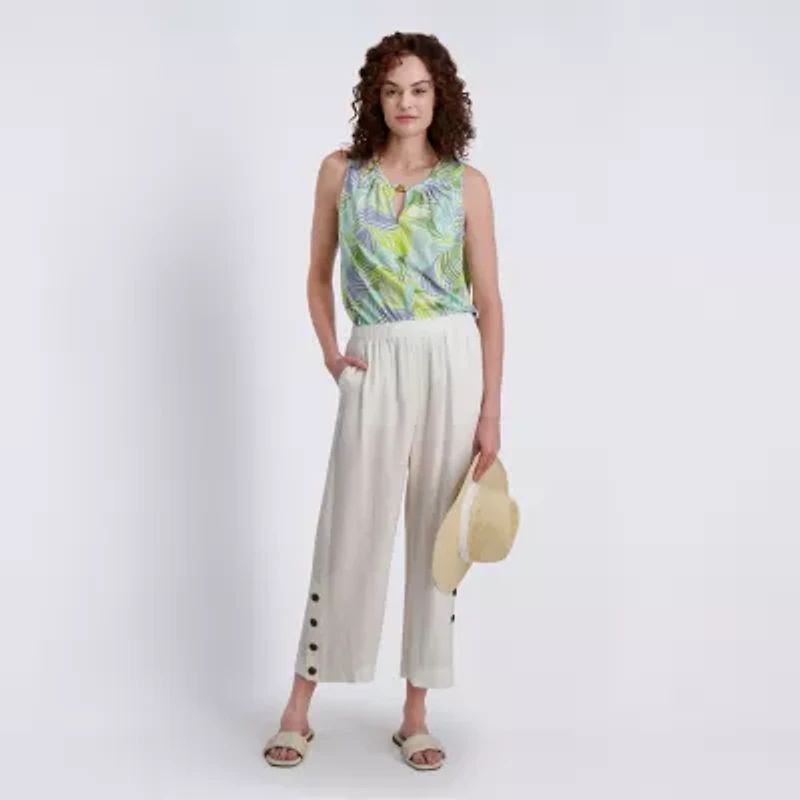 Stella Parker Womens Mid Rise Wide Leg Palazzo Pant