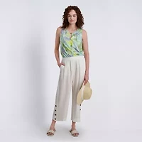 Stella Parker Womens Mid Rise Wide Leg Palazzo Pant