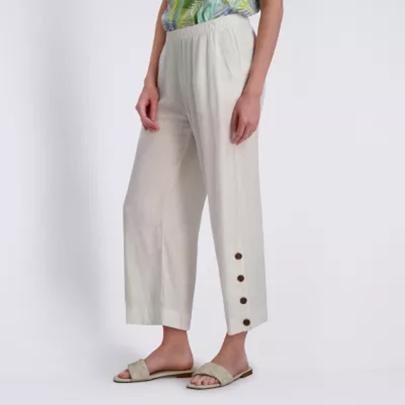 Stella Parker Womens Mid Rise Wide Leg Palazzo Pant