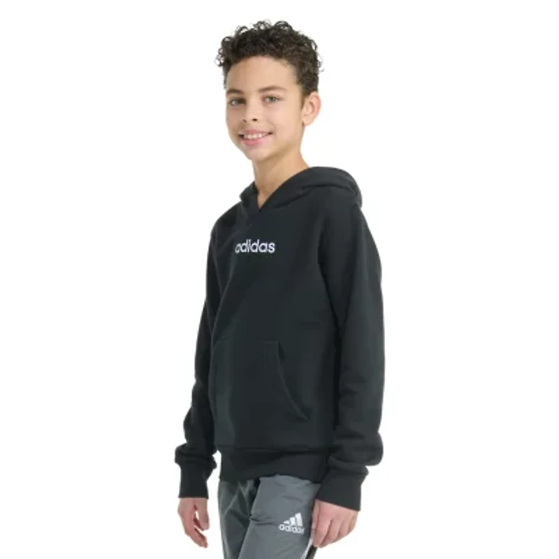 adidas Big Kid Boys Long Sleeve Embroidered Fleece Active Hoodie