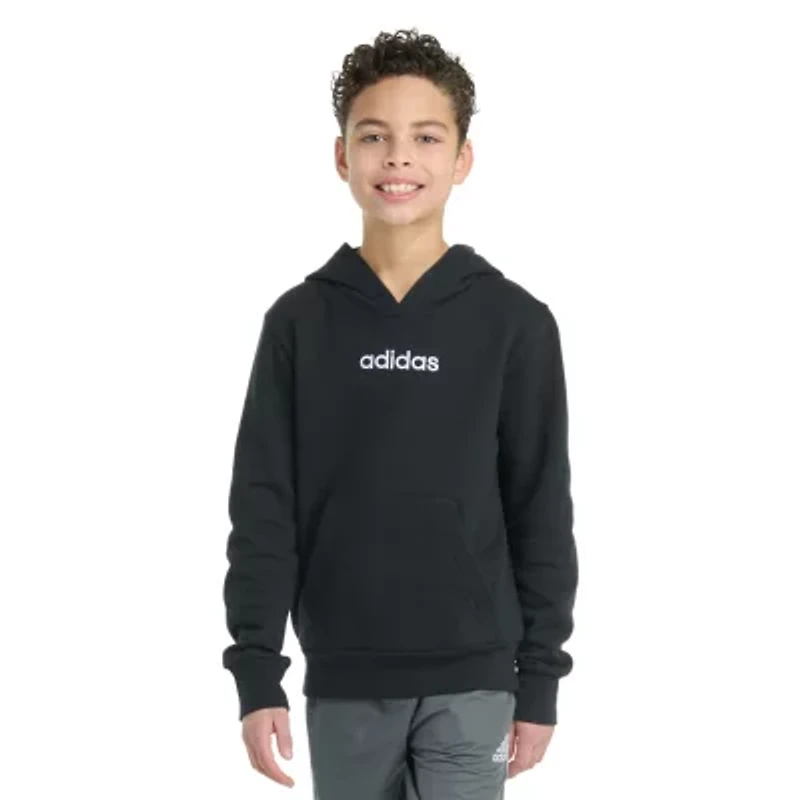 adidas Big Kid Boys Long Sleeve Embroidered Fleece Active Hoodie