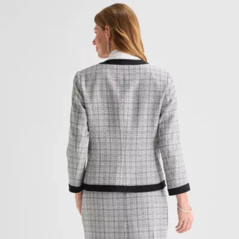 Black Label by Evan-Picone Tweed Womens Classic Fit Suit Jacket