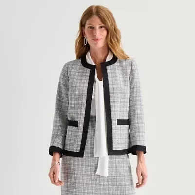Black Label by Evan-Picone Tweed Womens Classic Fit Suit Jacket