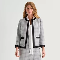 Black Label by Evan-Picone Tweed Womens Classic Fit Suit Jacket